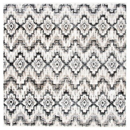 Safavieh 6 x 6 ft. Sedona 800 Contemporary Square Power Loomed Rug Dark Gray & Ivory SED842F-6SQ